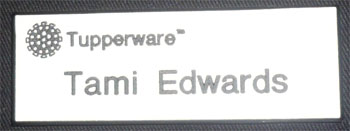 Tupperware Nametag